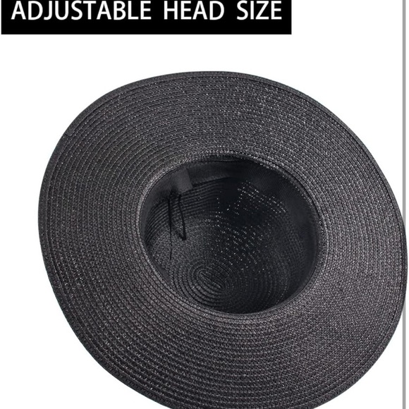 Straw sun hat with Large brim and bow - Picture 4 of 6